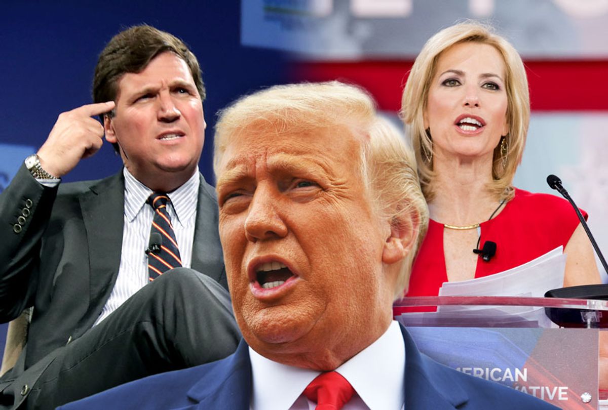 Tucker Carlson, Laura Ingraham and Donald Trump (Photo illustration by Salon/Getty Images)