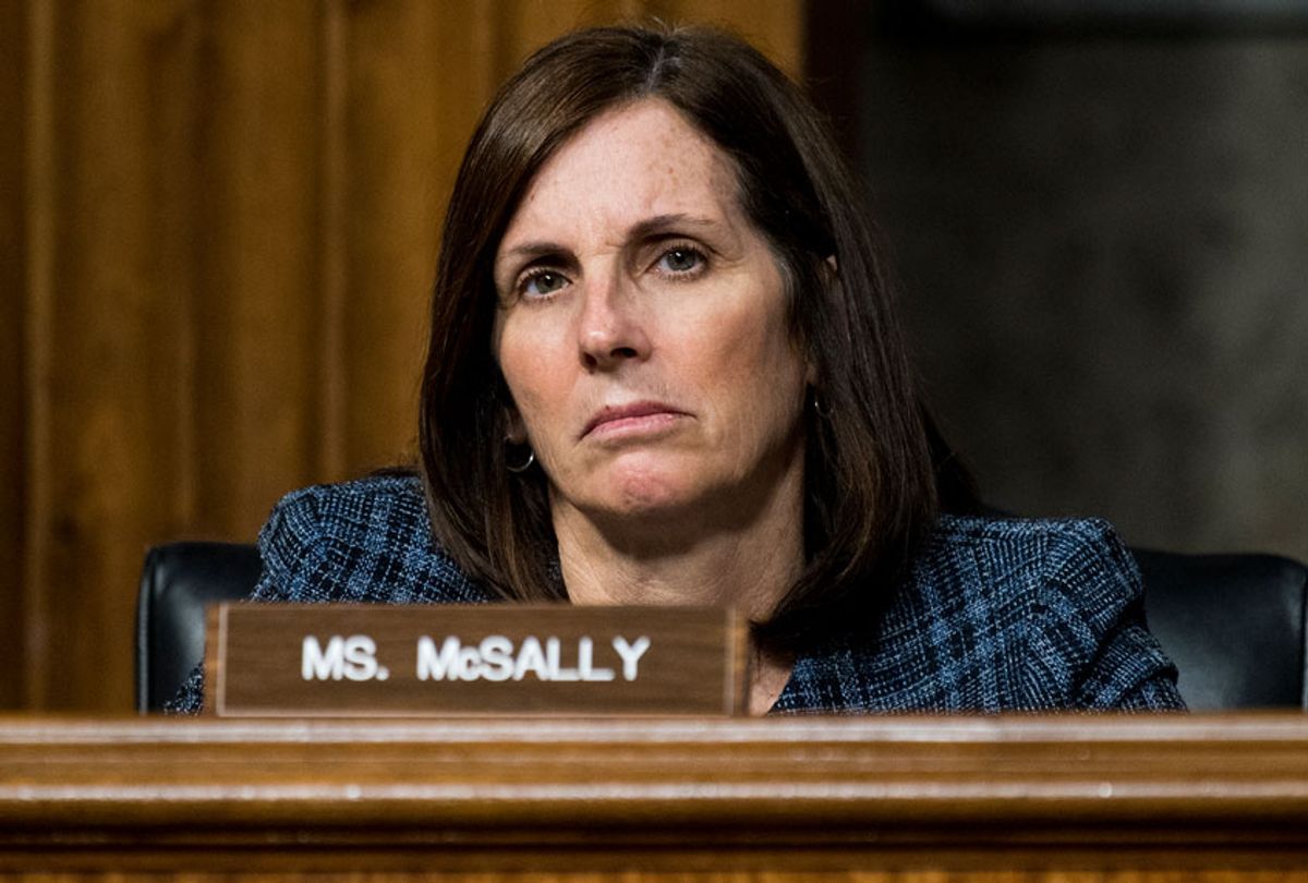 Sen. Martha McSally, R-Ariz., listens during the Senate Armed Services Committee hearing on privatized military housing on Tuesday, Dec. 3, 2019. (Bill Clark/CQ-Roll Call, Inc via Getty Images)