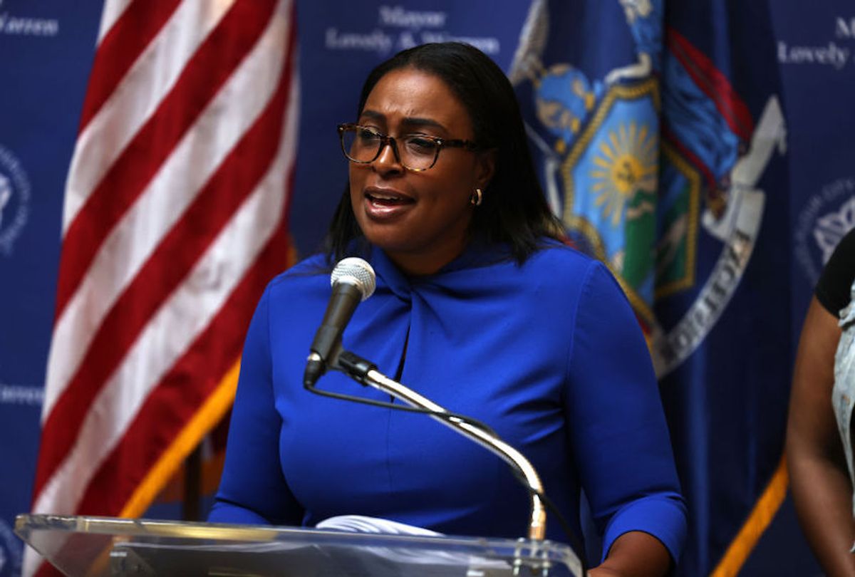 Lovely A. Warren, mayor of Rochester, speaks during a press conference on the death of Daniel Prude on September 03, 2020. (Michael M. Santiago/Getty Images)