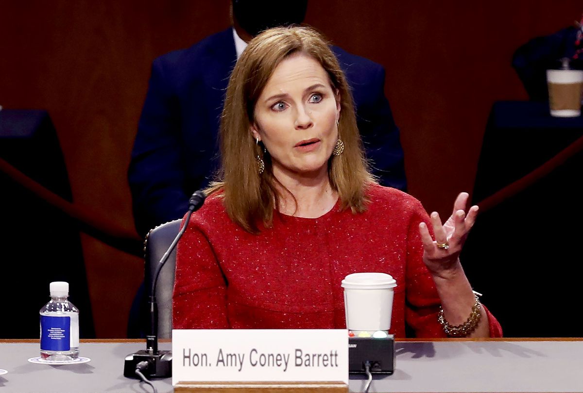 Supreme Court Justice nominee Judge Amy Coney Barrett responds to questions on the second day of her Supreme Court confirmation hearings before the Senate Judiciary Committee on Capitol Hill on October 13, 2020 in Washington, DC. (Shawn Thew-Pool/Getty Images)