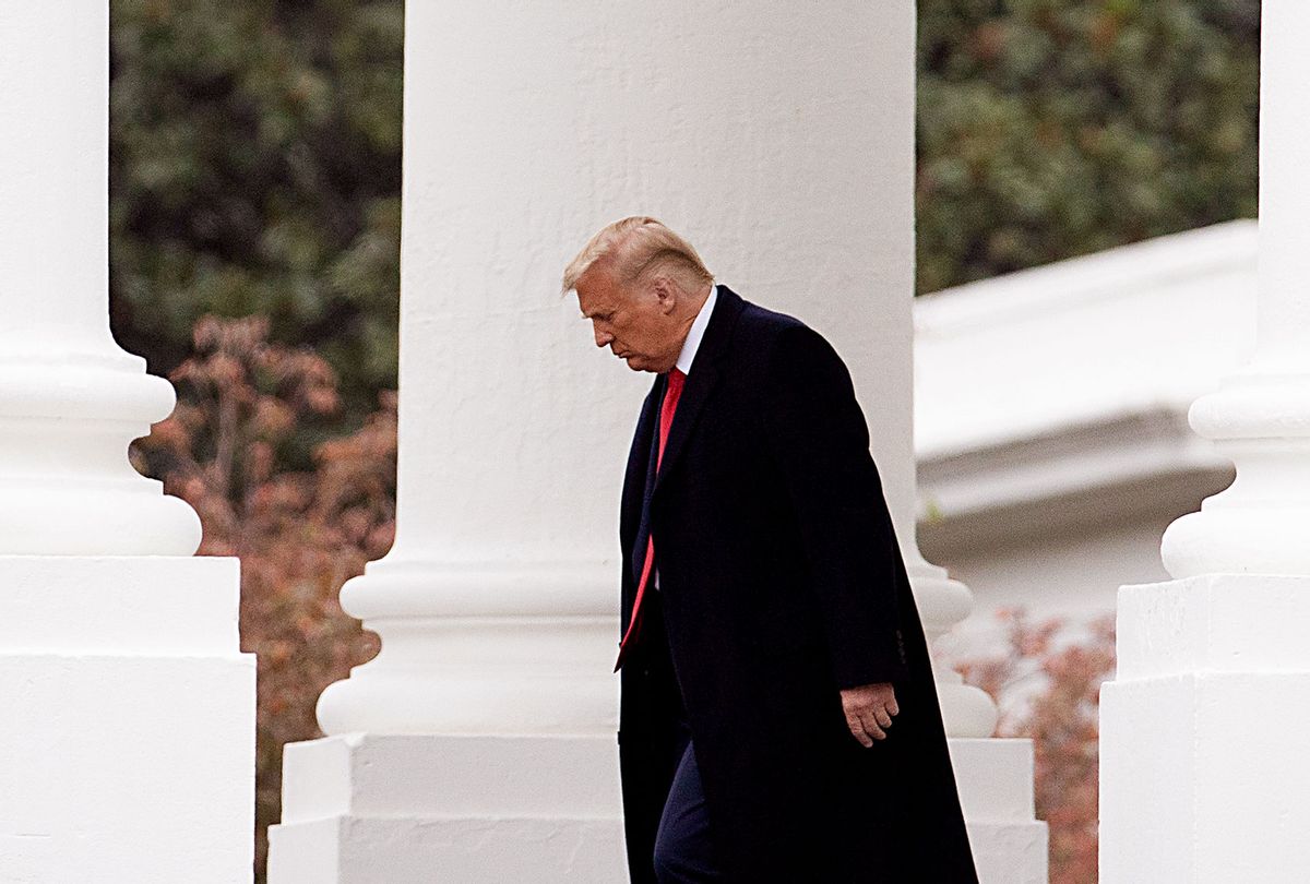 U.S. President Donald Trump walks out of White House on October 26, 2020 in Washington, DC. Trump plans to head to three campaign rallies in Pennsylvania this afternoon. (Tasos Katopodis/Getty Images)