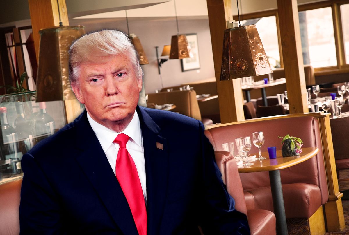 Donald Trump | Interior of a restaurant (Photo illustration by Salon/Getty Images)