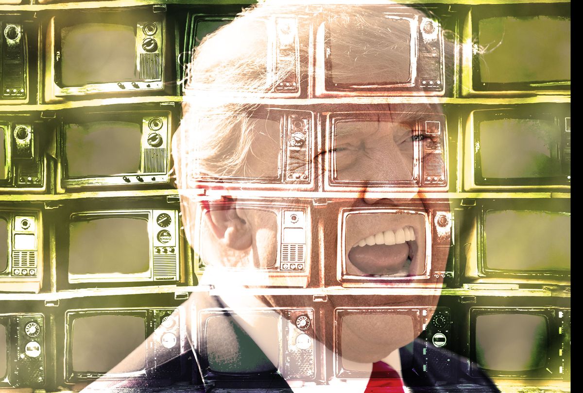 Donald Trump, with old televisions overlay on top (Photo illustration by Salon/Getty Images)