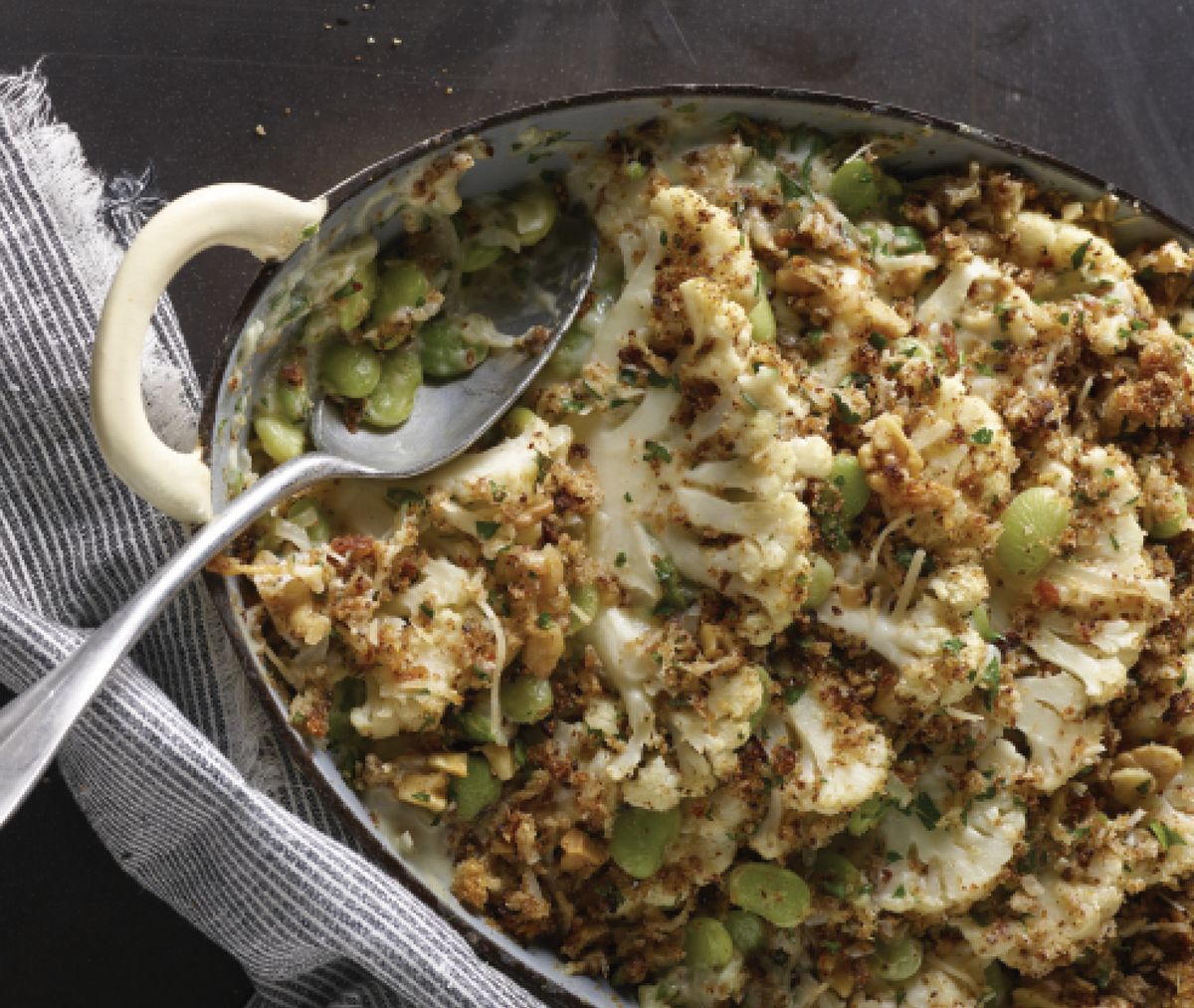 Cauliflower and Lima Bean Gratin (From "Easy Beans" by Jackie Freeman)