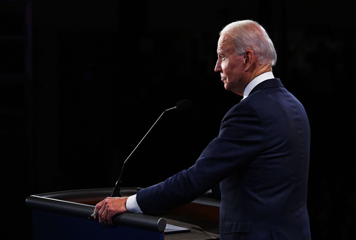 Former Vice President and Democratic presidential nominee Joe Biden participates in the first presidential debate against U.S. President Donald Trump at the Health Education Campus of Case Western Reserve University on September 29, 2020 in Cleveland, Ohio. (Olivier Douliery-Pool/Getty Images)