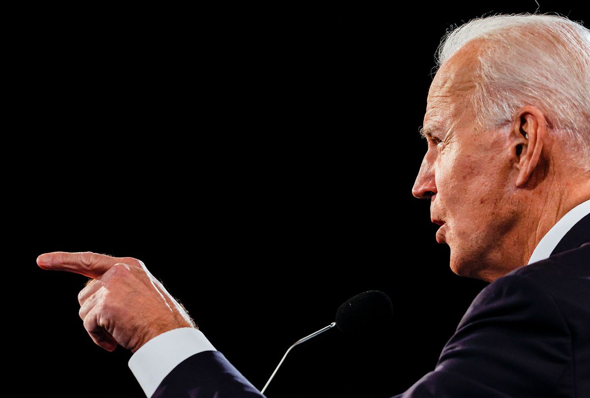 Democratic presidential nominee Joe Biden debates U.S. President Donald Trump at Belmont University on October 22, 2020 in Nashville, Tennessee. This is the last debate between the two candidates before the November 3 election. (Jim Bourg-Pool/Getty Images)
