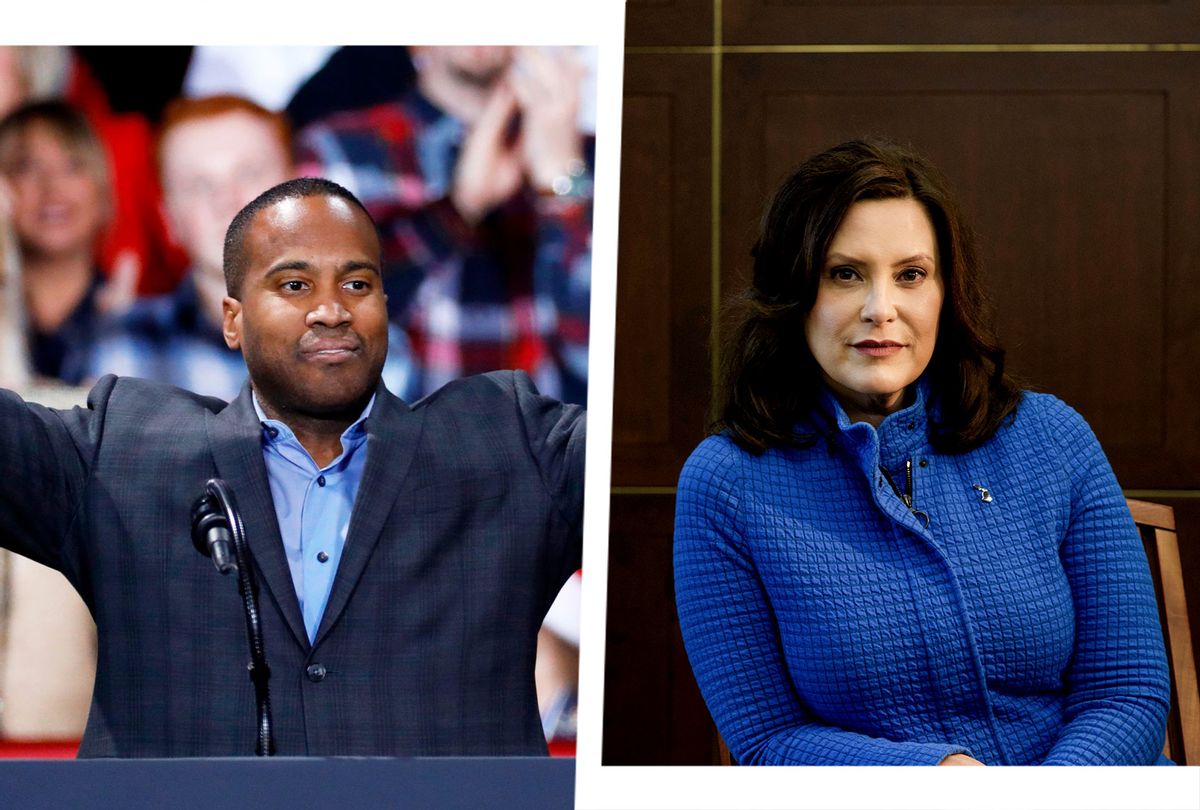 John James and Gretchen Whitmer (Photo illustration by Salon/Getty Images)