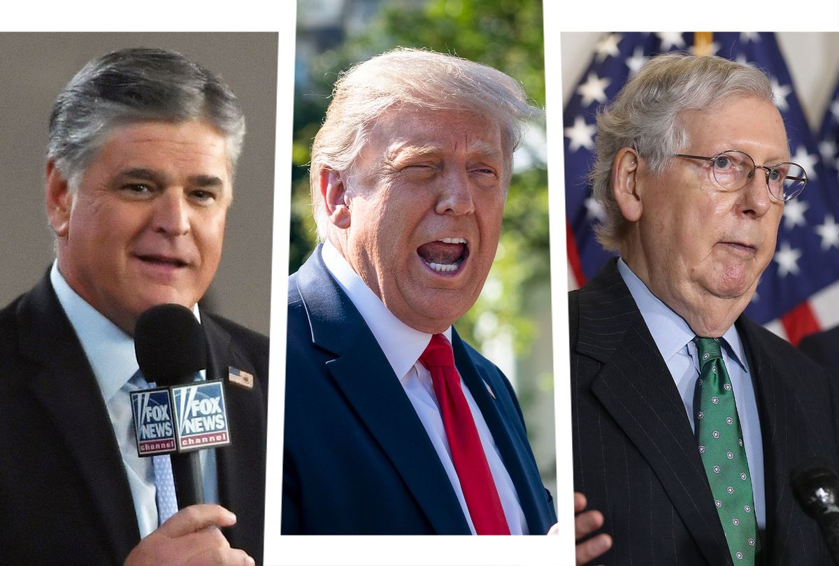 Sean Hannity, Donald Trump and Mitch McConnell (Photo illustration by Salon/Getty Images)