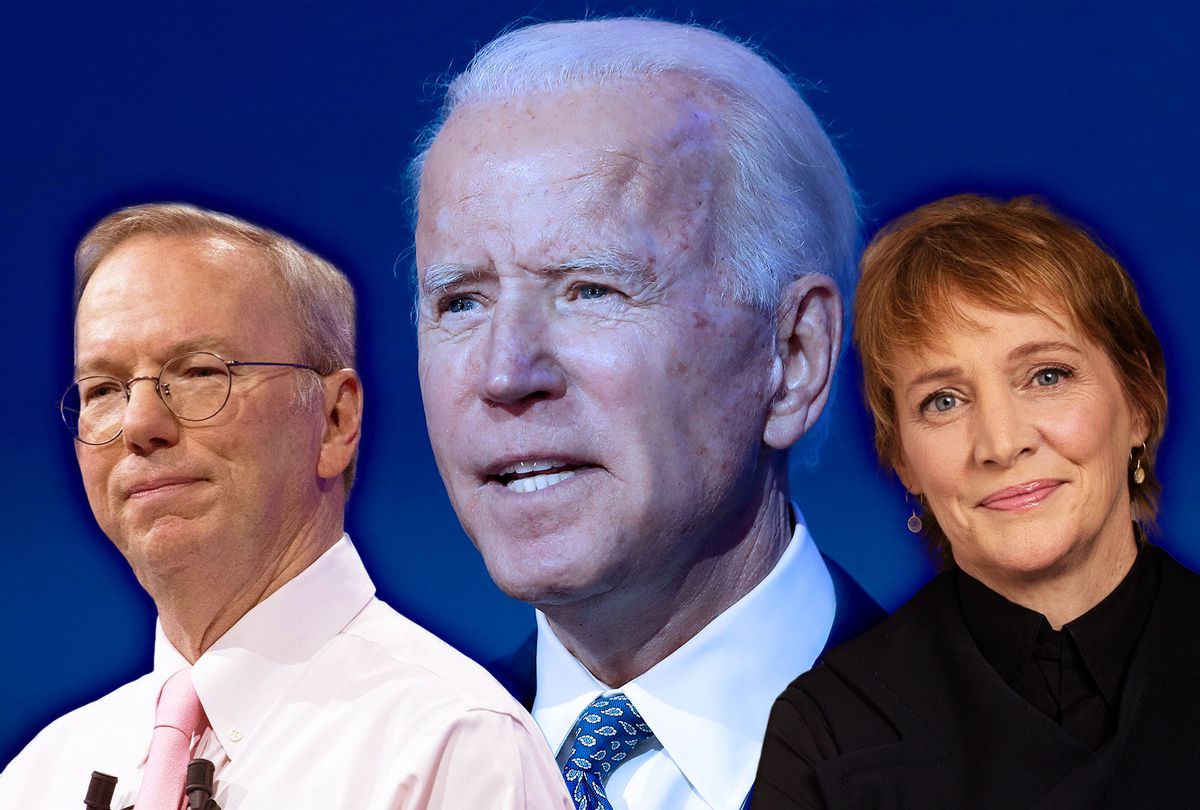 Joe Biden, Eric Schmidt and Cynthia Hogan (Photo illustration by Salon/Getty Images)