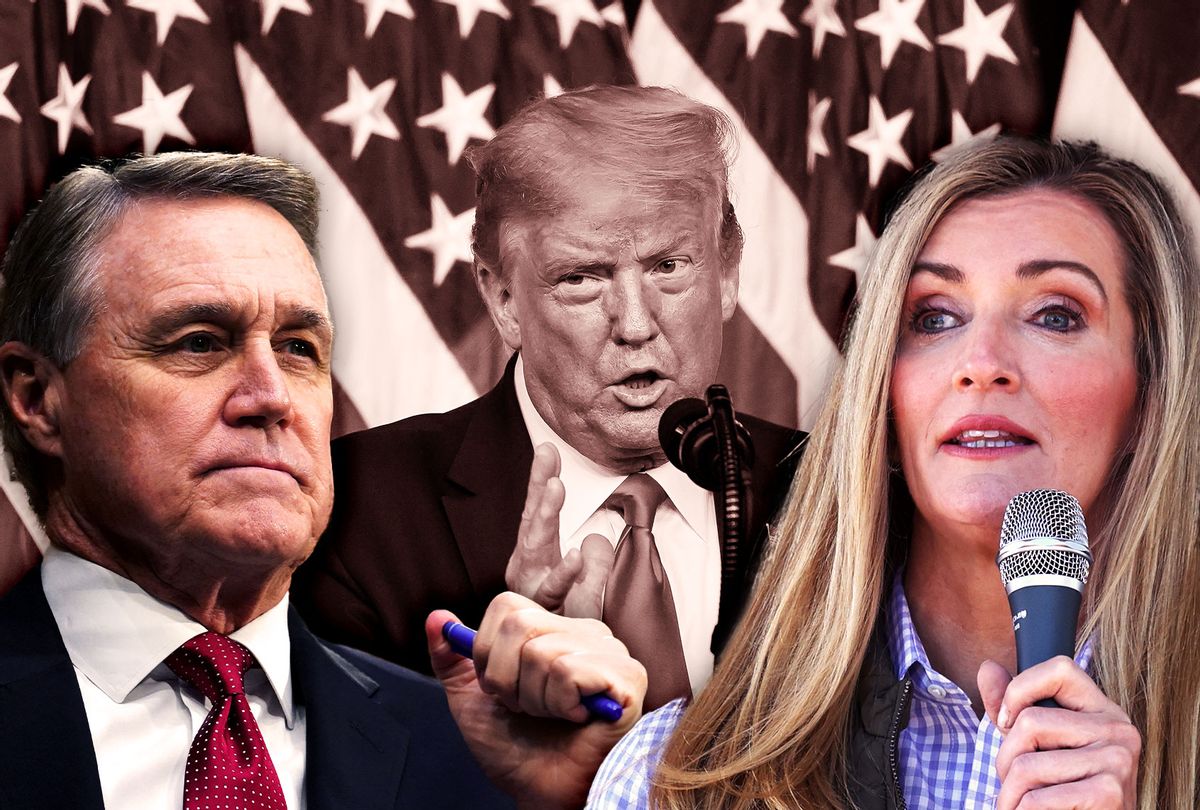 Kelly Loeffler, David Perdue and Donald Trump (Photo illustration by Salon/Getty Images)