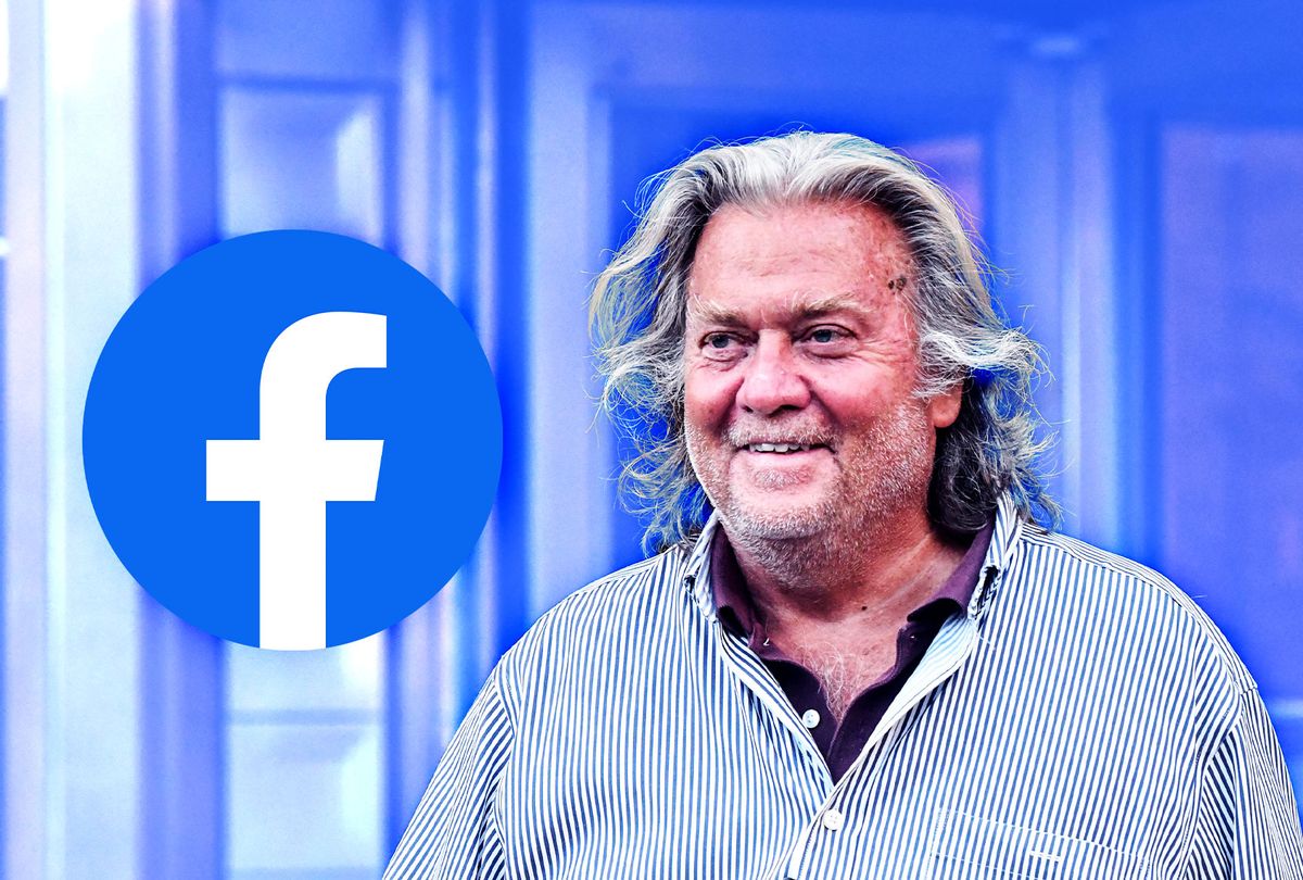 Former White House Chief Strategist Steve Bannon | Facebook logo (Photo illustration by Salon/Getty Images/Facebook)