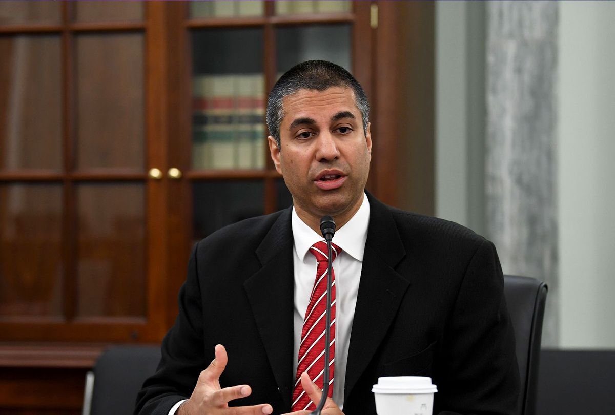 Ajit Pai, Chairman, Federal Communications Commission testifies during an oversight hearing to examine the Federal Communications Commission on June 24, 2020in Washington,DC. (JONATHAN NEWTON/POOL/AFP via Getty Images)