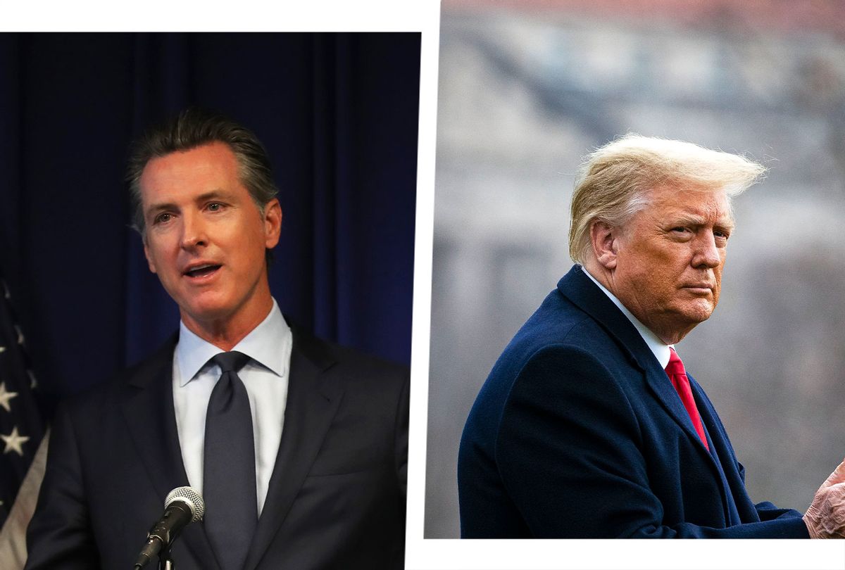 Gavin Newsom and Donald Trump (Photo illustration by Salon/Getty Images)