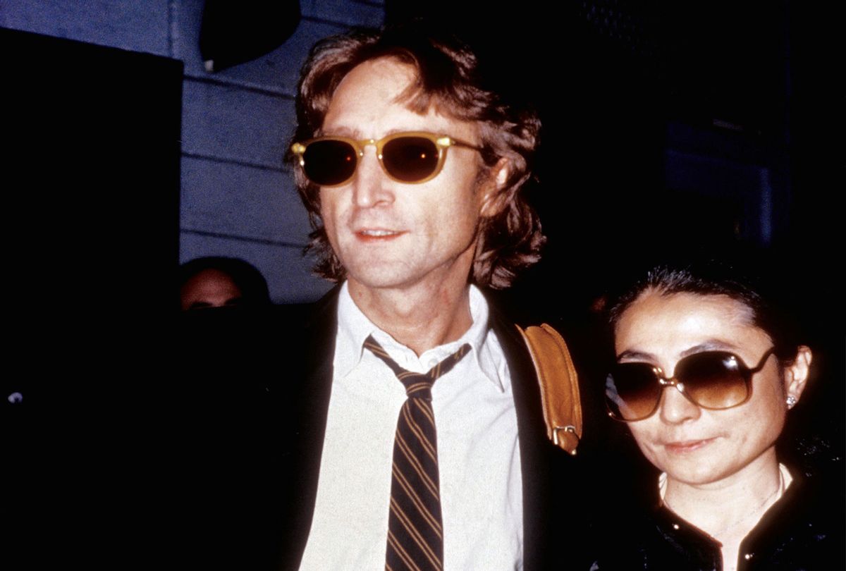 Former Beatle John Lennon and his wife Yoko Ono outside of the Times Square recording studio 'The Hit Factory' before a recording session of his final album 'Double Fantasy' in August 1980 in New York City, New York. (Getty Images/Salon)