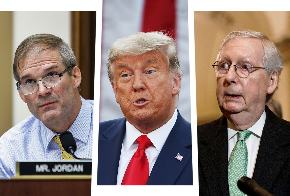 Jim Jordan, Donald Trump and Mitch McConnell (Photo illustration by Salon/Getty Images)
