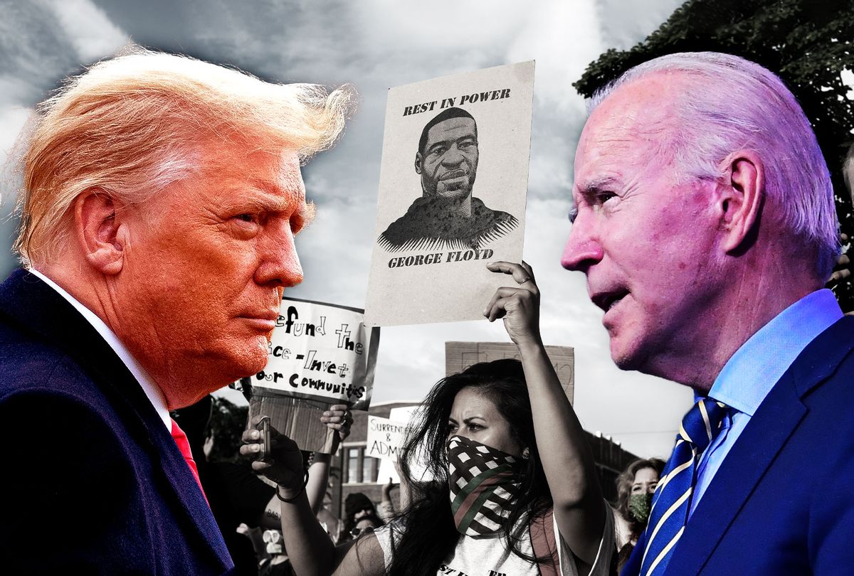 Donald Trump, Joe Biden and the George Floyd protests during the summer of 2020 (Photo illustration by Salon/Getty Images)