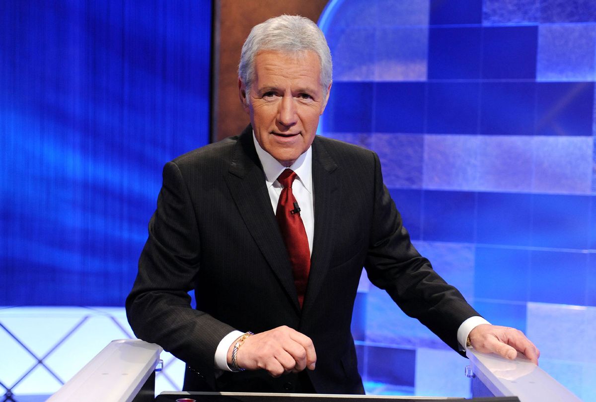 Game show host Alex Trebek poses on the set of the "Jeopardy!" Million Dollar Celebrity Invitational Tournament Show Taping on April 17, 2010 in Culver City, California. (Amanda Edwards/Getty Images)