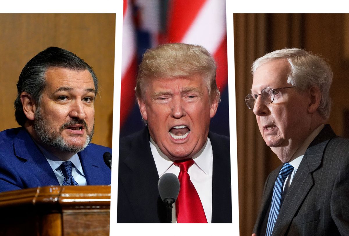 Ted Cruz, Donald Trump and Mitch McConnell (Photo illustration by Salon/Getty Images)