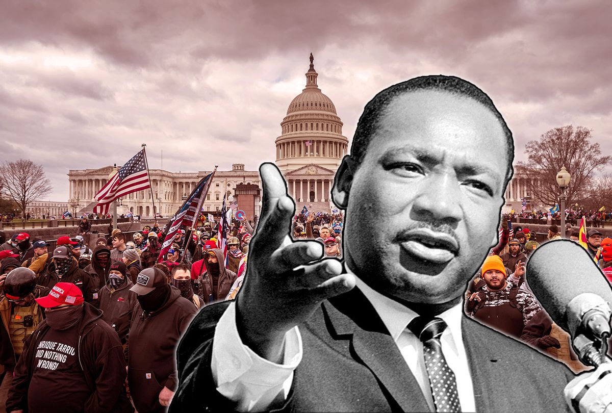 Martin Luther King Jr. | Capitol Riot on January 6th, 2021 (Photo illustration by Salon/Getty Images)