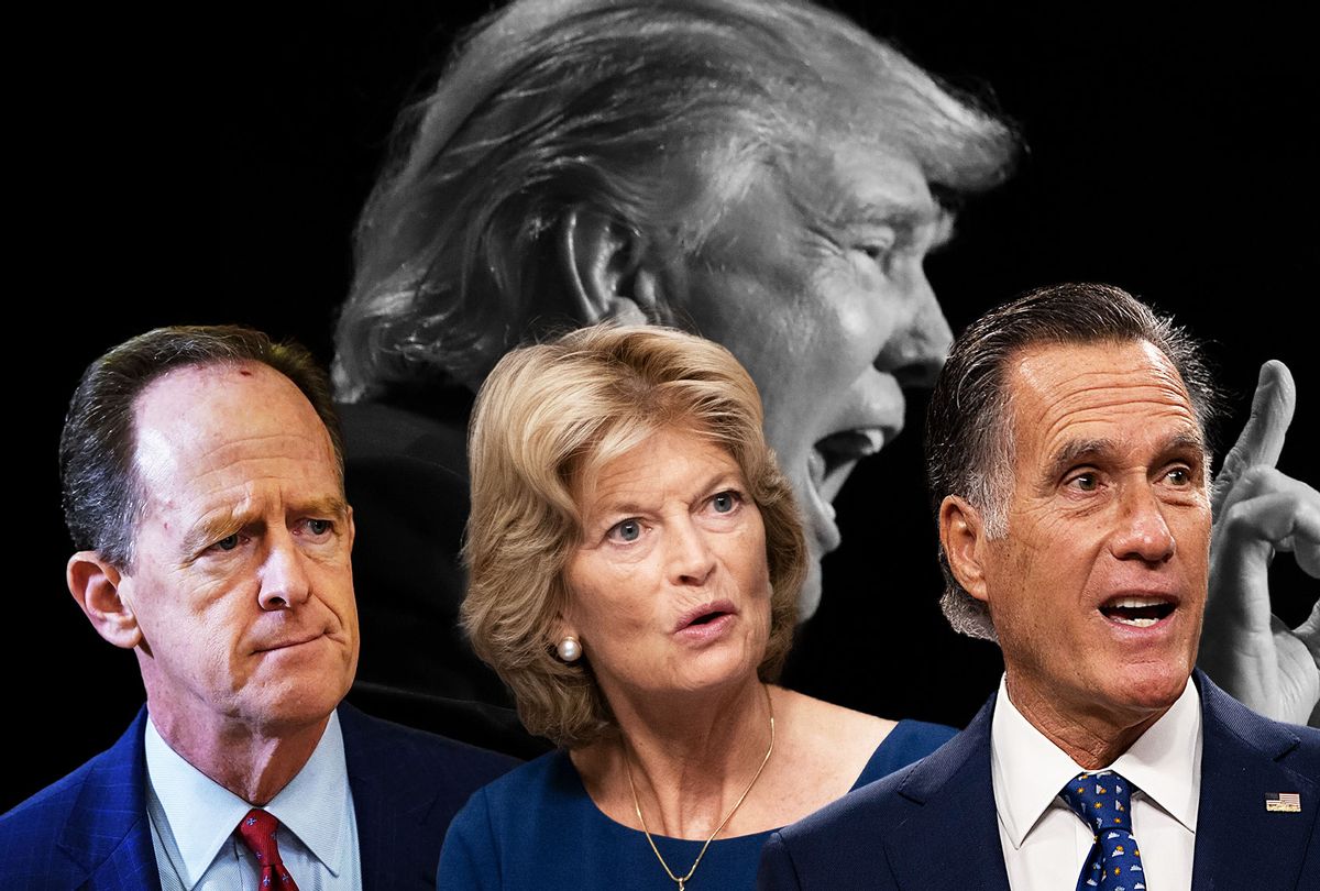 Donald Trump, Lisa Murkowski, Mitt Romney and Pat Toomey (Photo illustration by Salon/Getty Images)
