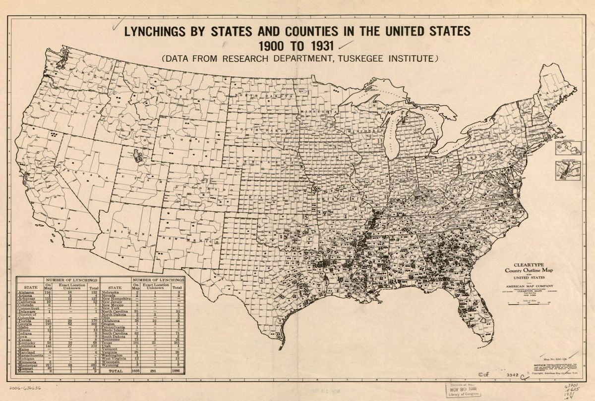 Lynchings by states and counties in the United States, 1900-1931 (Library of Congress)
