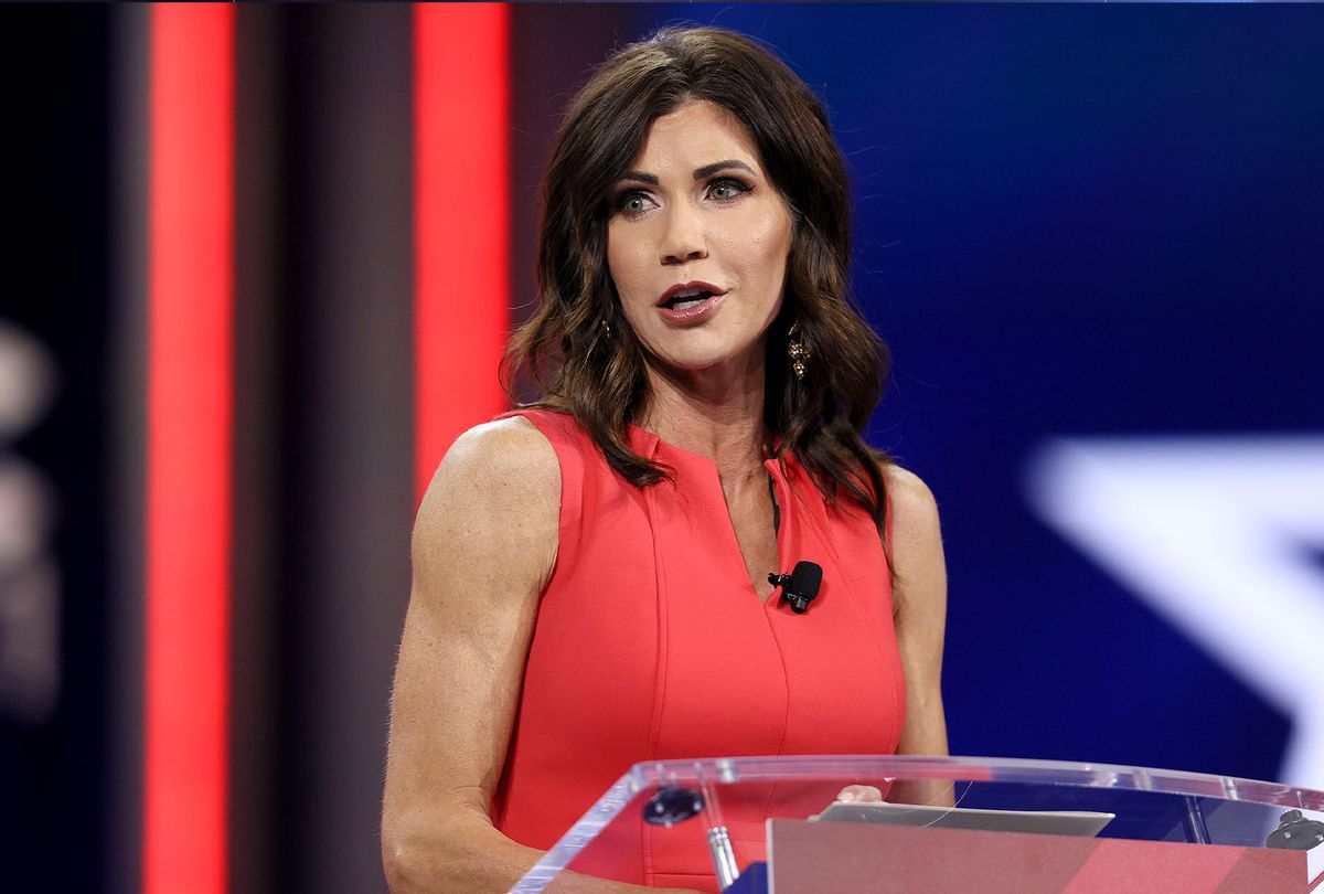 South Dakota Gov. Kristi Noem addresses the Conservative Political Action Conference held in the Hyatt Regency on February 27, 2021 in Orlando, Florida. Begun in 1974, CPAC brings together conservative organizations, activists, and world leaders to discuss issues important to them. (Joe Raedle/Getty Images)