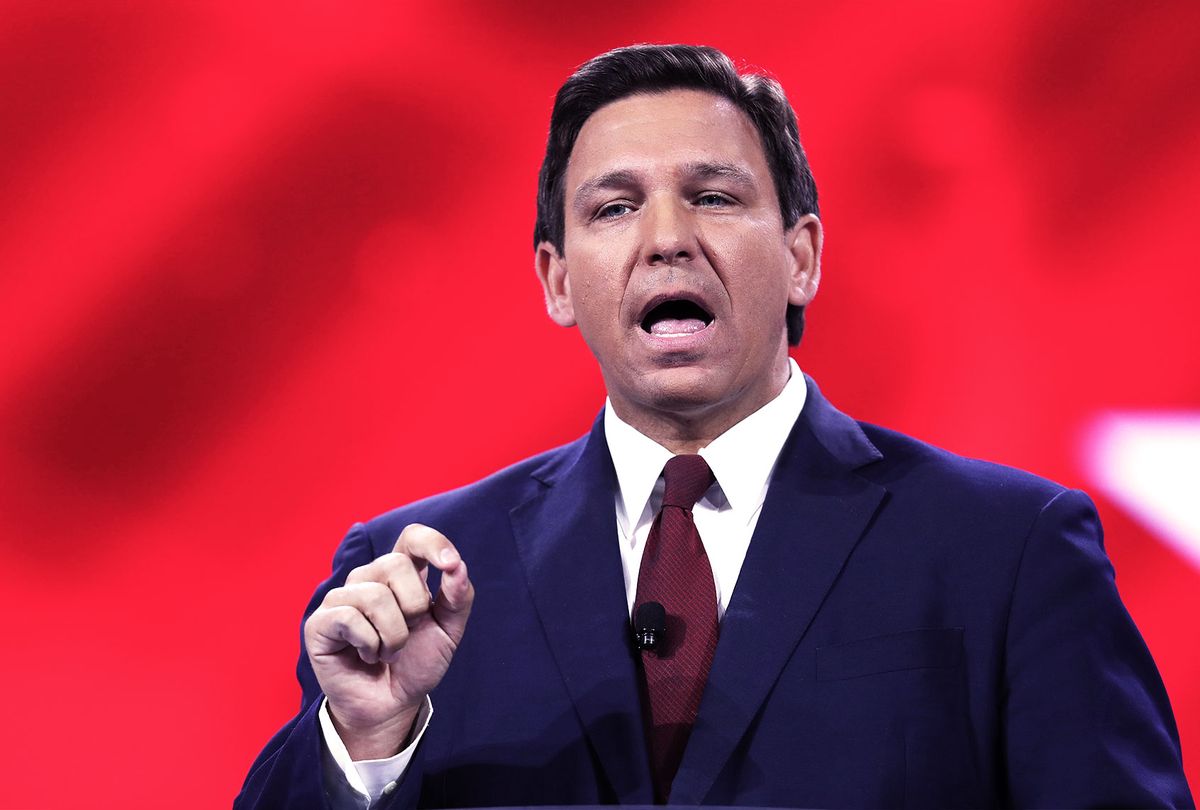 Florida Gov. Ron DeSantis speaks at the opening of the Conservative Political Action Conference at the Hyatt Regency on February 26, 2021 in Orlando, Florida.  (Joe Raedle/Getty Images)