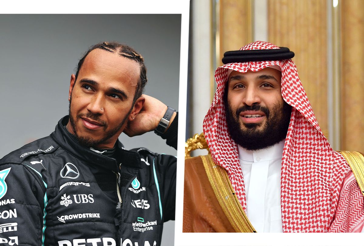 Lewis Hamilton and Mohammed bin Salman (Photo illustration by Salon/Getty Images)