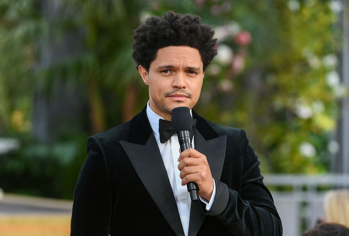 Trevor Noah speaks onstage during the 63rd Annual GRAMMY Awards at Los Angeles Convention Center on March 14, 2021 in Los Angeles, California. (Kevin Winter/Getty Images for The Recording Academy)
