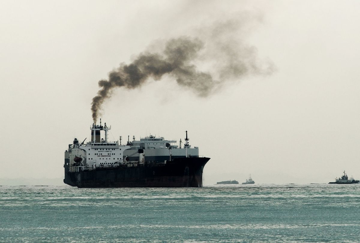 Ship with thick black sooty exhaust (Getty Images)