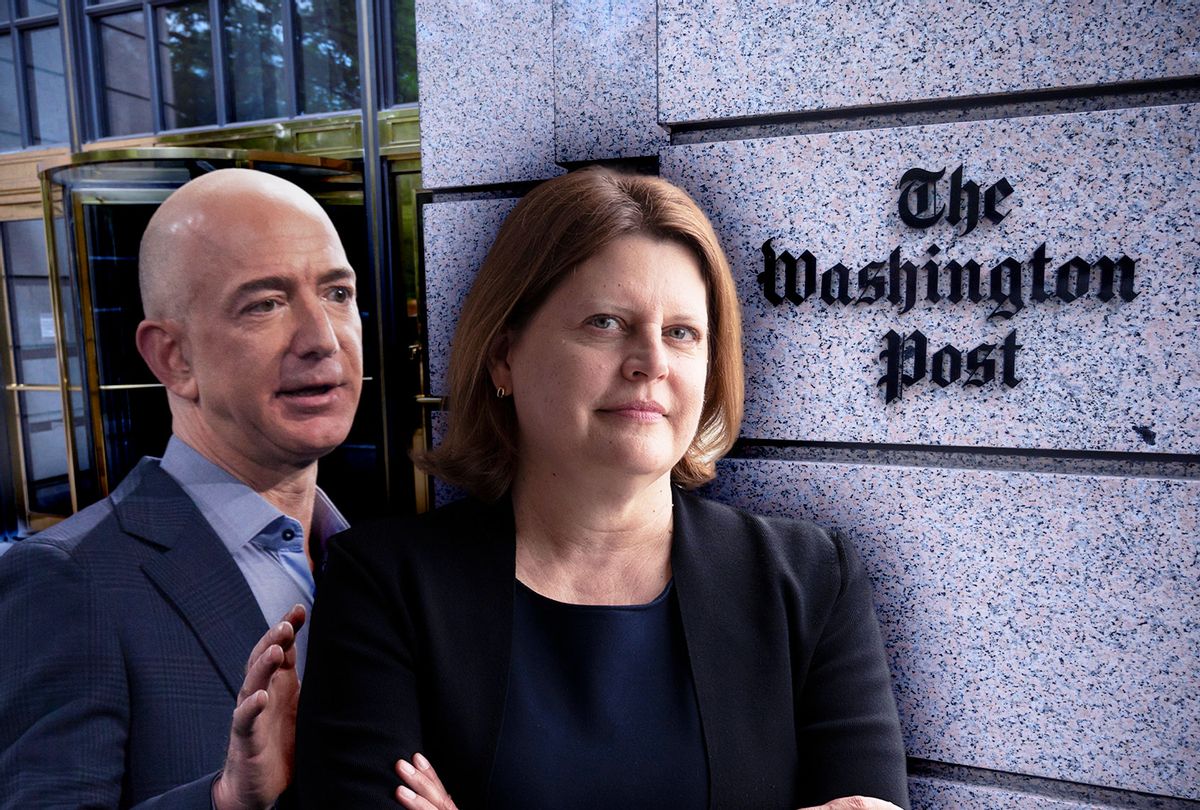 Jeff Bezos and Sally Buzbee (Photo illustration by Salon/Getty Images)