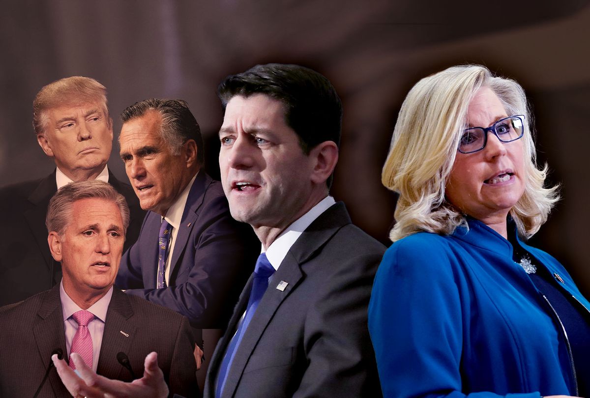 Paul Ryan, Liz Cheney, Donald Trump, Mitt Romney and Kevin McCarthy (Photo illustration by Salon/Getty Images)