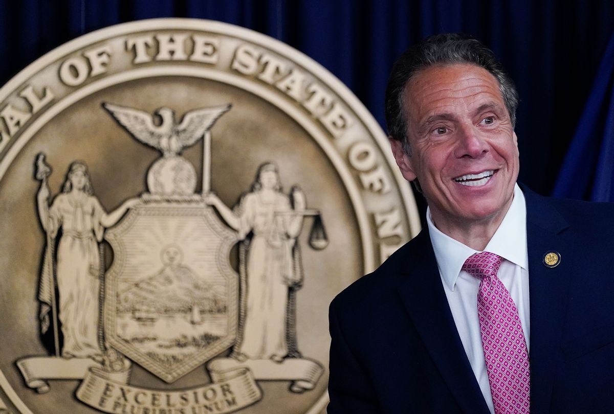 New York Gov. Andrew Cuomo speaks during a news conference on May 10, 2021 in New York City. (Mary Altaffer-Pool/Getty Images)