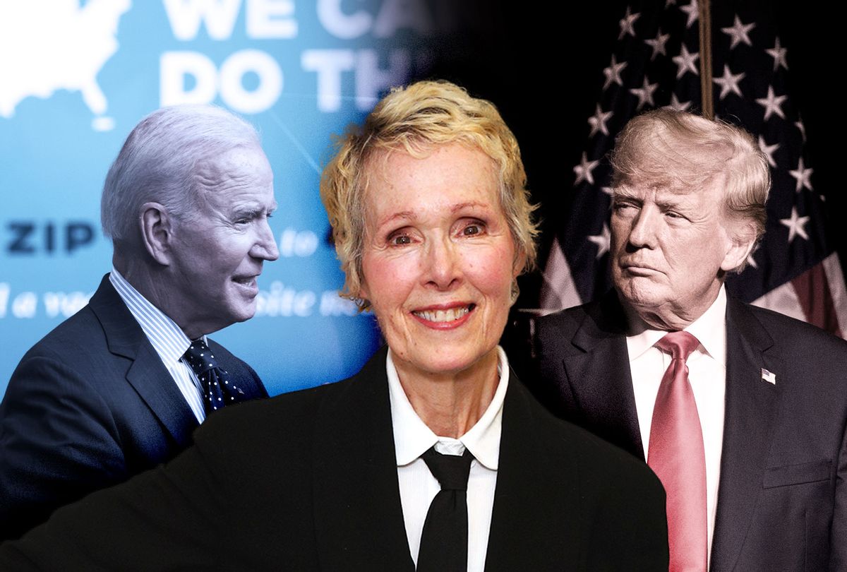 E. Jean Carroll, Joe Biden and Donald Trump (Photo illustration by Salon/Getty Images)