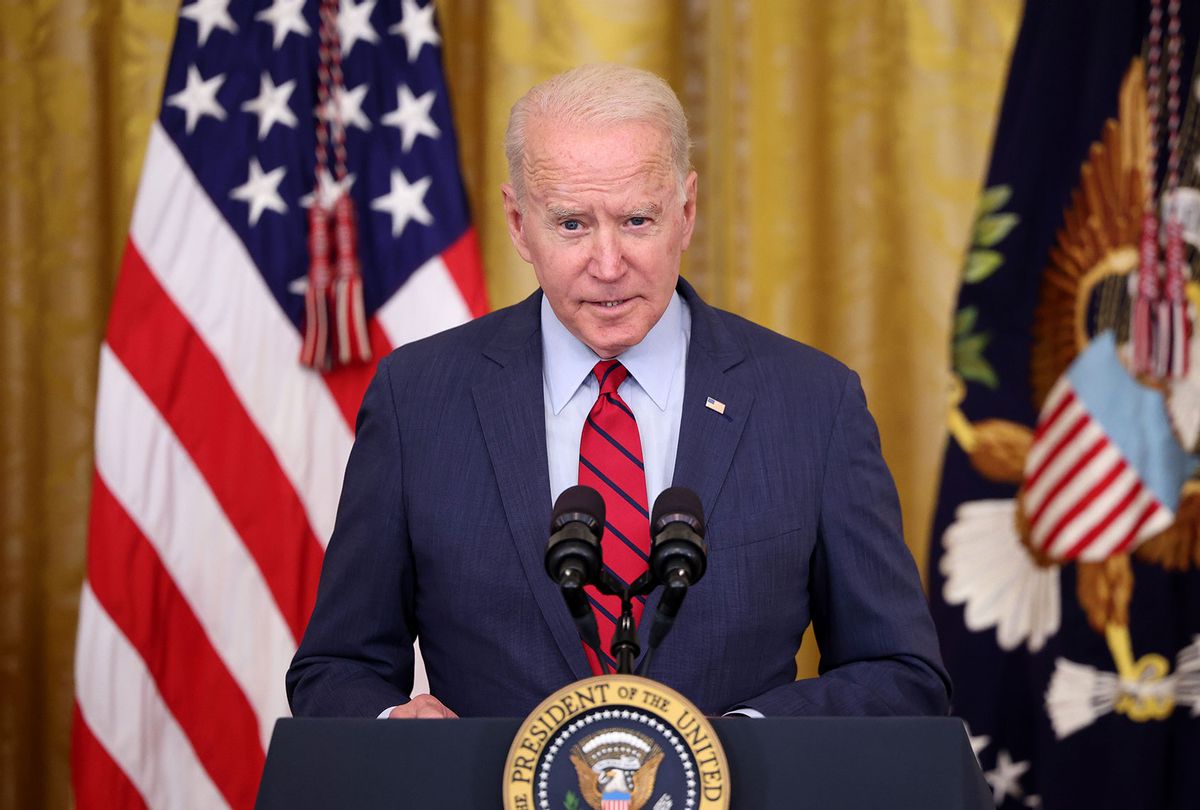 U.S. President Joe Biden delivers remarks on the Senate's bipartisan infrastructure deal at the White House on June 24, 2021 in Washington, DC. Biden said both sides made compromises on the nearly $1 trillion infrastructure bill. (Kevin Dietsch/Getty Images)