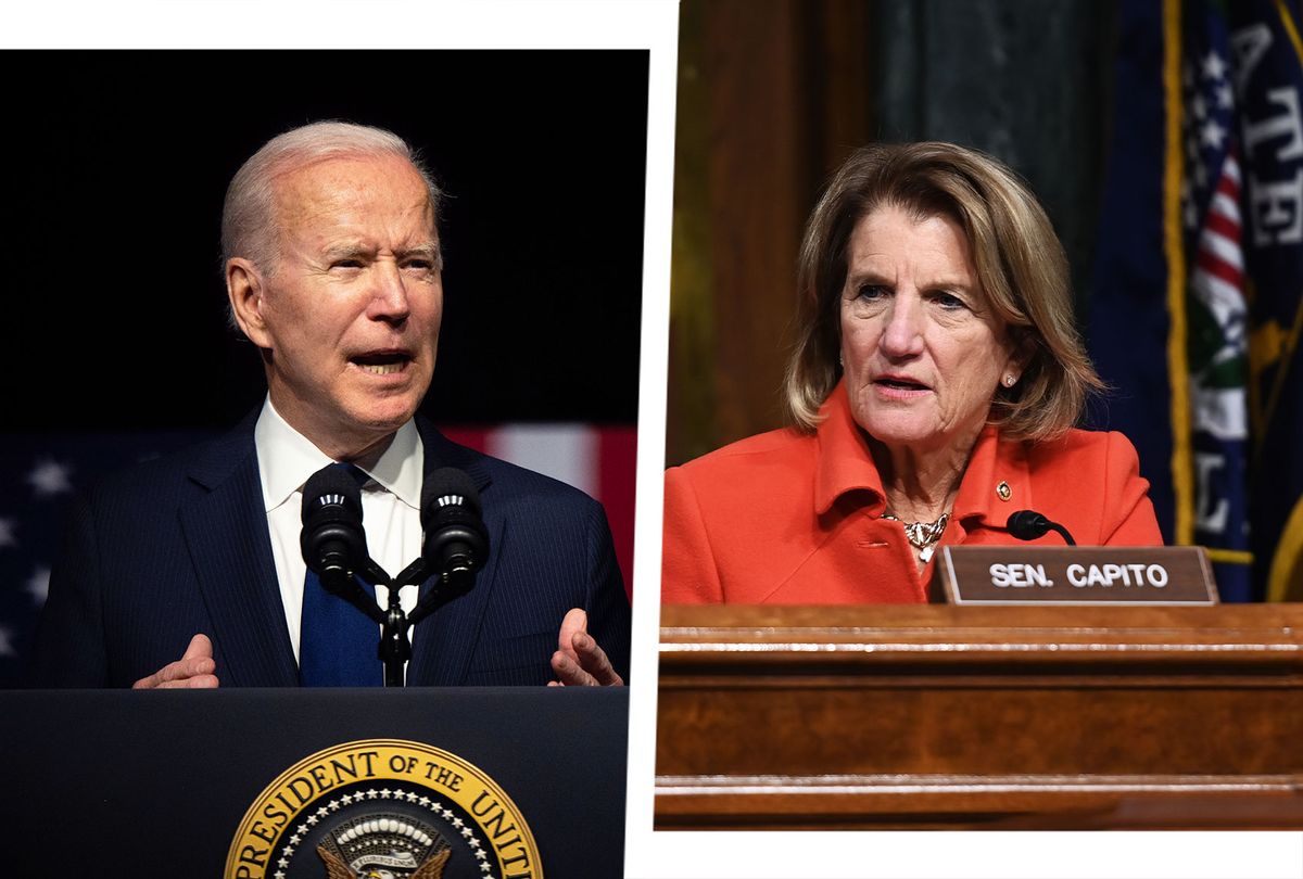 Joe Biden and ﻿Shelley Moore Capito (Photo illustration by Salon/Getty Images)