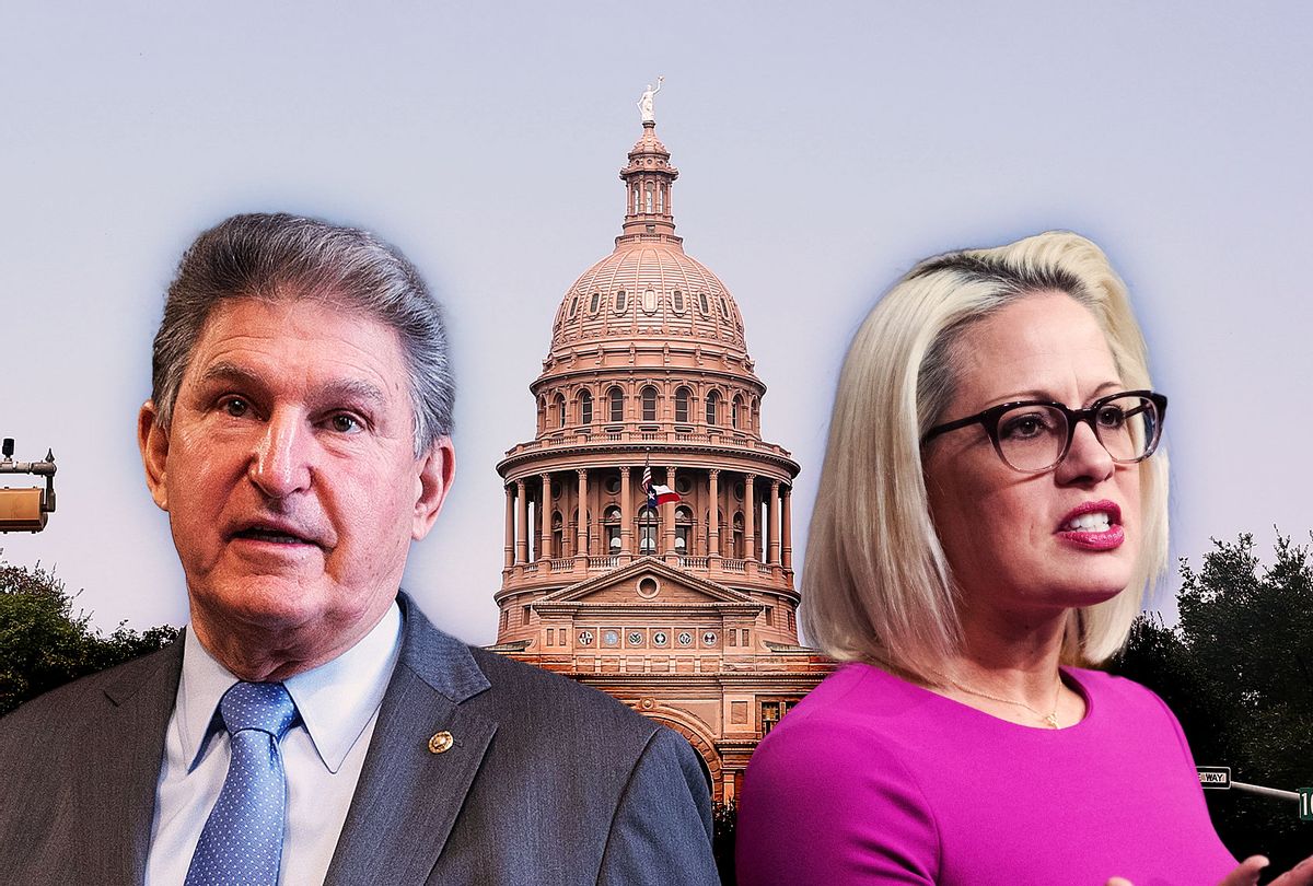 Joe Manchin, Kyrsten Sinema and the Texas Capitol building (Photo illustration by Salon/Getty Images)
