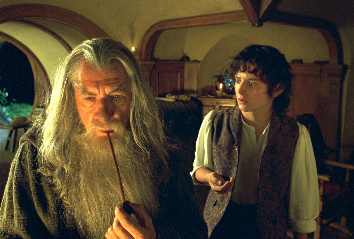 Ian McKellen (L) as Gandalf with Elijah Wood as Frodo in "Lord Of The Rings" (Getty Images/New Line/WireImage)