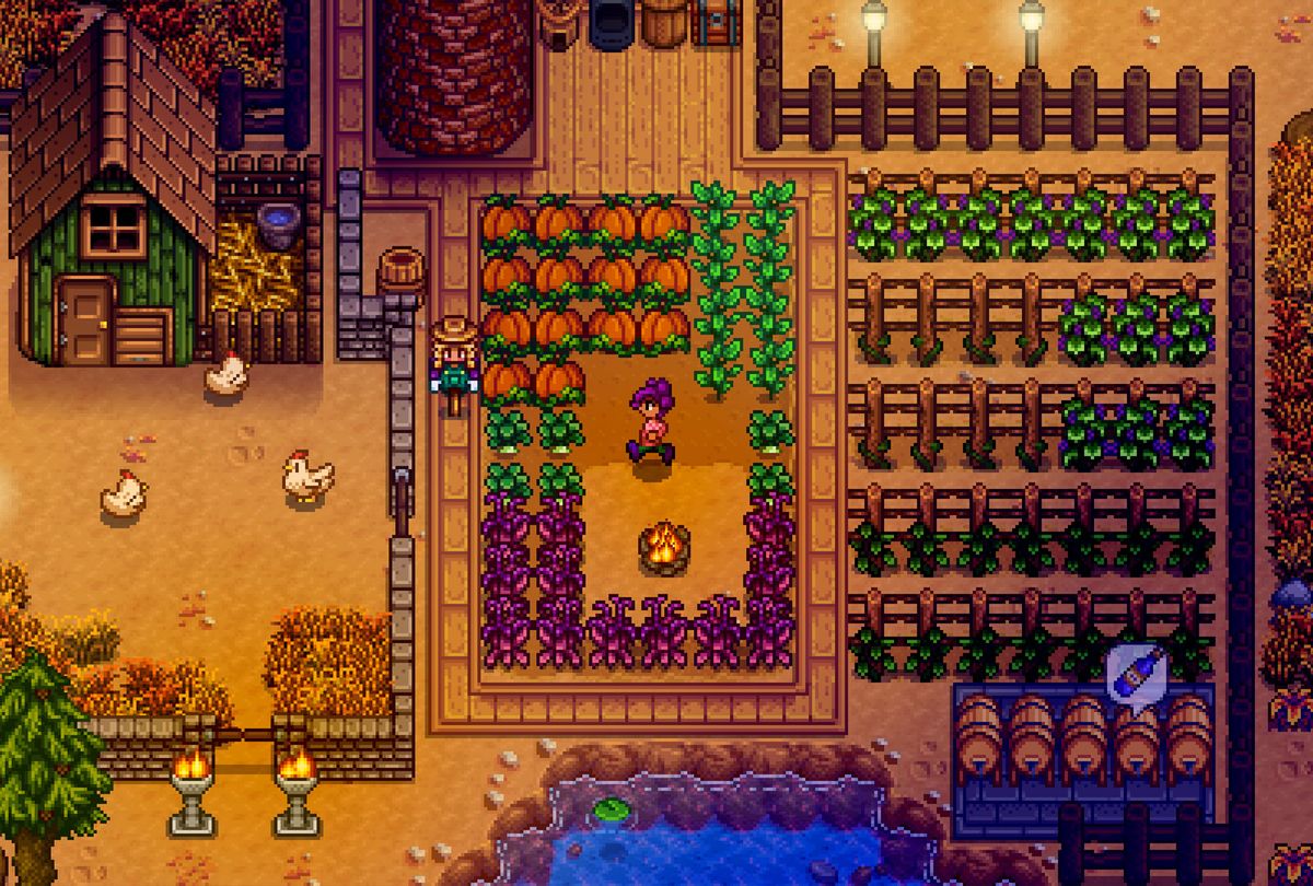 Stardew Valley farm in the the evening (ConcernedApe)
