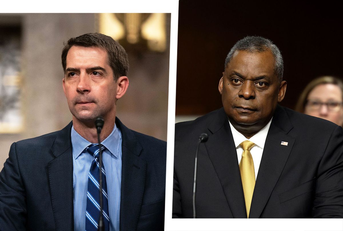 Tom Cotton and Lloyd Austin (Photo illustration by Salon/Getty Images)