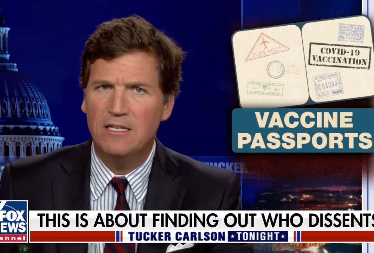 Tucker Carlson complains about vaccine passports (FOX News)