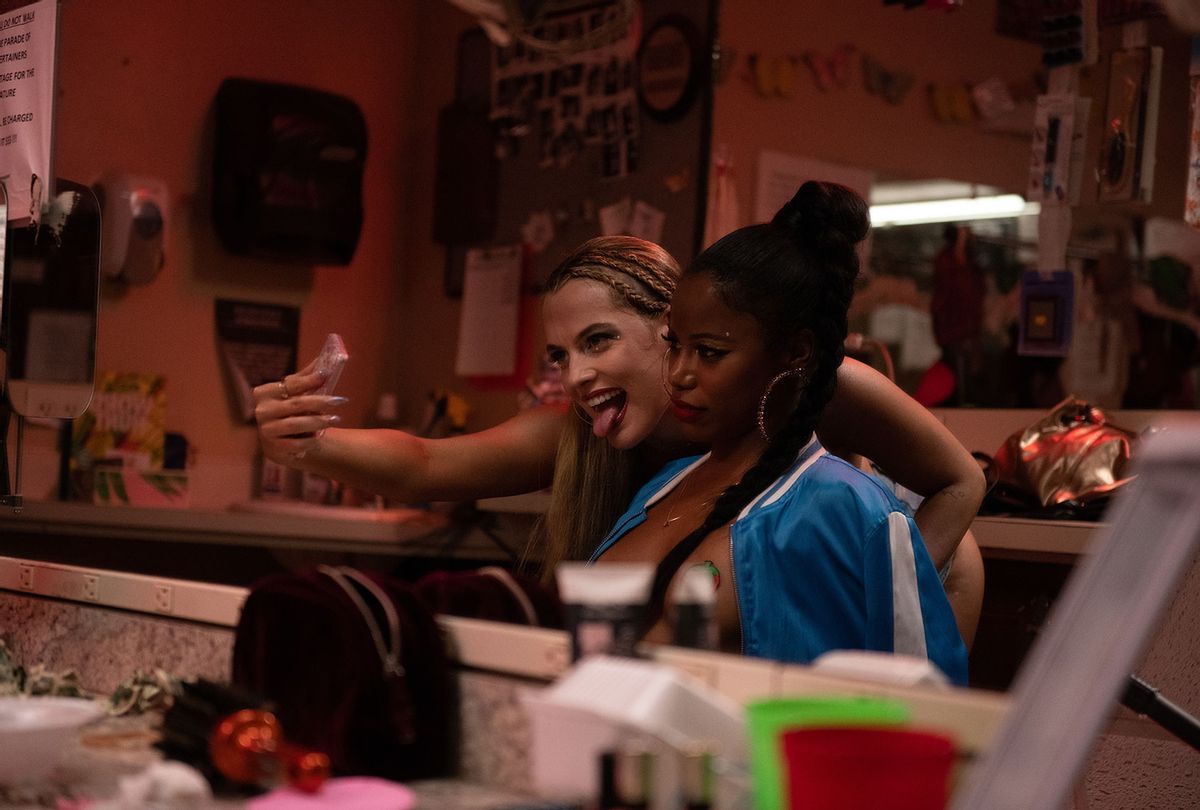 Riley Keough and Taylour Paige in "Zola" (A24)