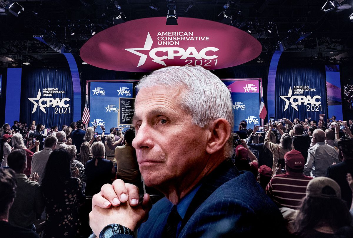 Anthony Fauci | Conservative Political Action Conference CPAC held at the Hilton Anatole on July 10, 2021 in Dallas, Texas. (Photo illustration by Salon/Getty Images)