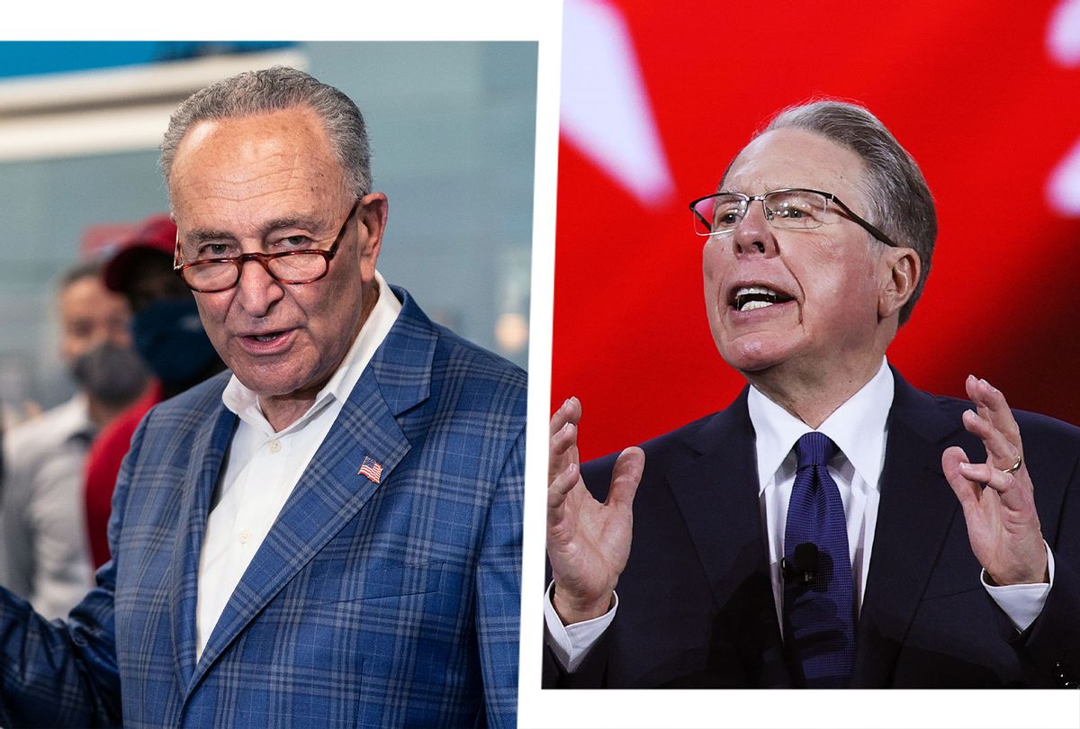Charles Schumer and Wayne LaPierre (Photo illustration by Salon/Getty Images)