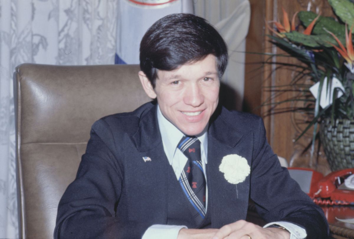 The Mayor of Cleveland and also on the International Relations, Government, Reference and Oversight Committee, Dennis J. Kucinich, is pictured here in his office, 1977. (Bettmann/Getty Images)