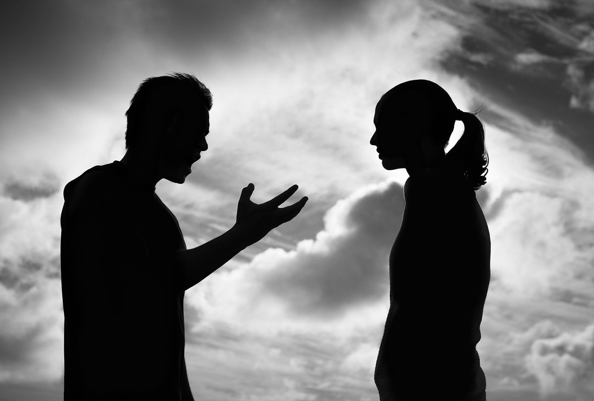 Silhouette of a man arguing with a woman (Getty Images)