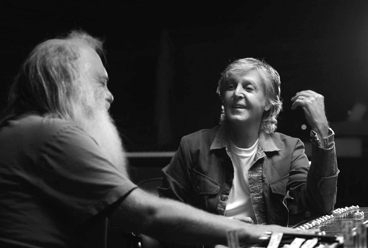Paul McCartney and Rick Rubin in "McCartney 3, 2, 1" (Photo Courtesy of Hulu)