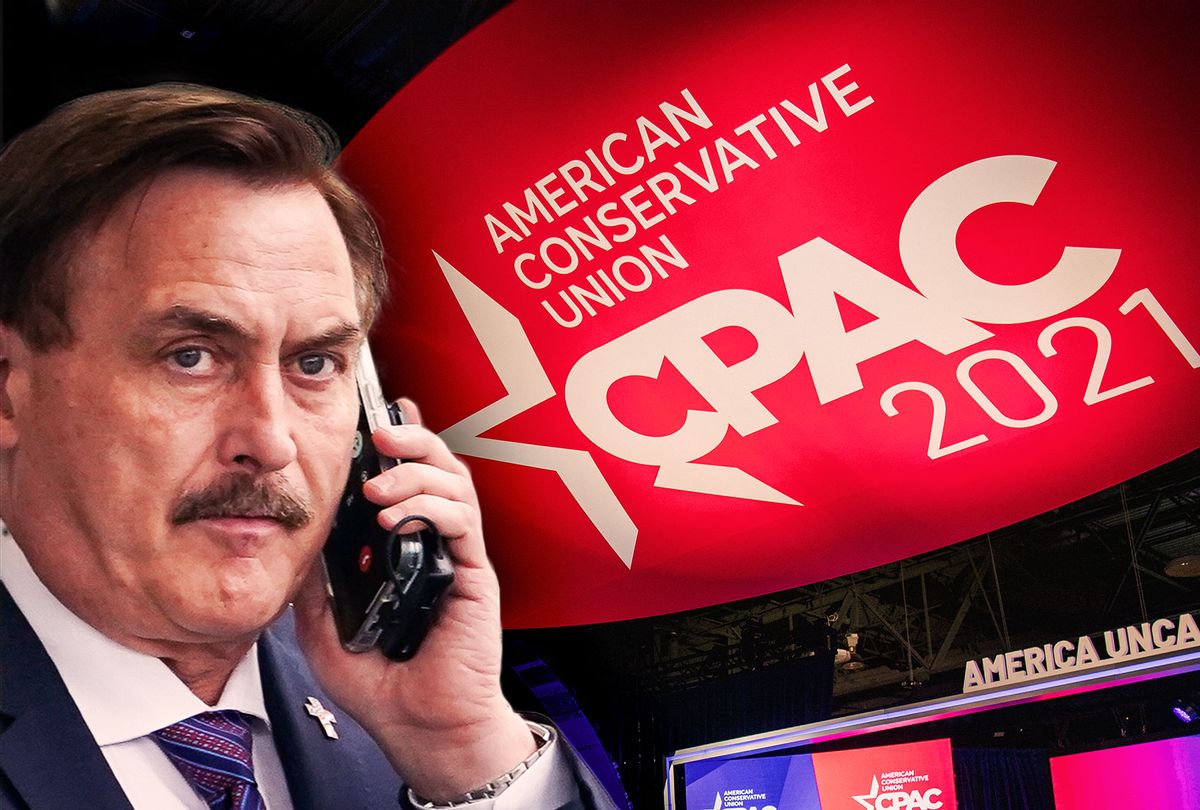 Mike Lindell and CPAC (Photo illustration by Salon/Getty Images)