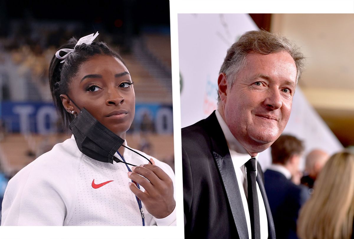 Simone Biles and Piers Morgan (Photo illustration by Salon/Getty Images)