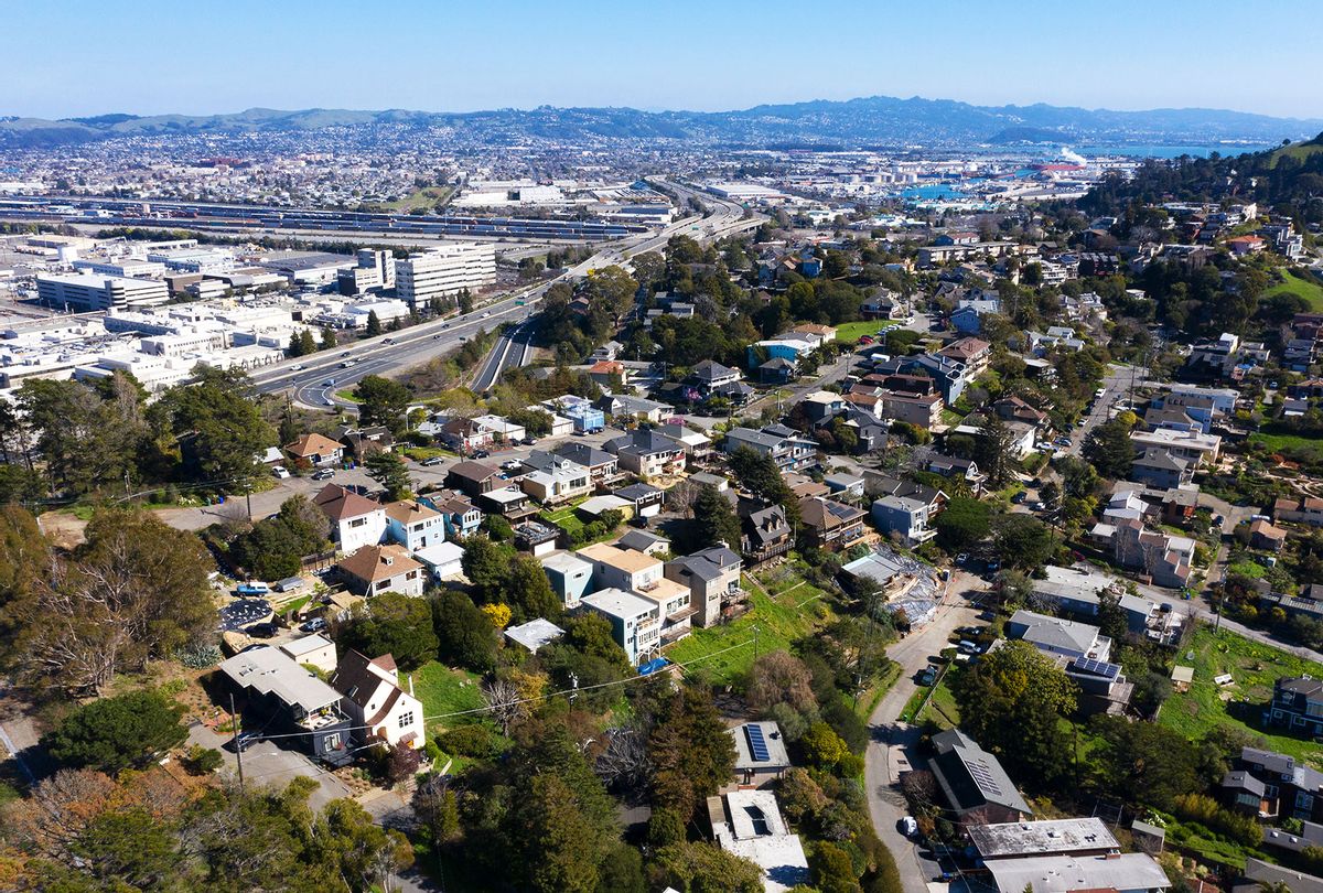 A drone view of Point Richmond is seen in Richmond, Calif., on Wednesday, Feb. 10, 2021. (Jane Tyska/Digital First Media/East Bay Times via Getty Images)